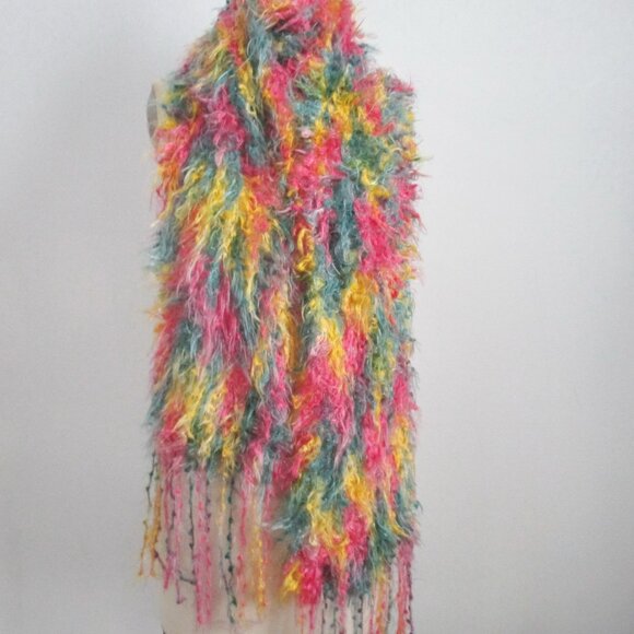 Long Skinny Whimsical Scarf Eyelash Yarn - Picture 2 of 6